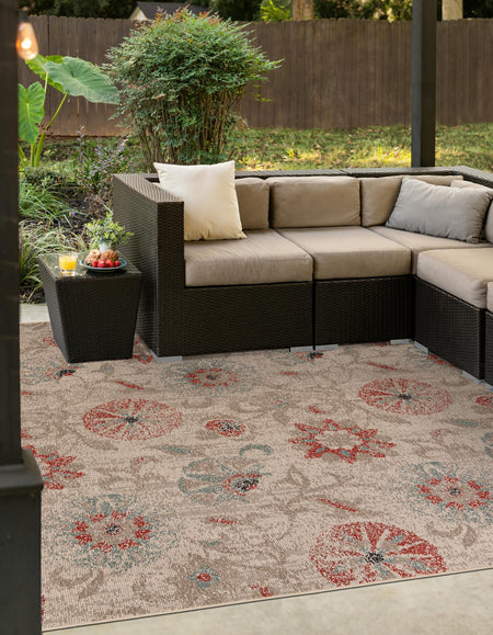 Seaside Blooms Collection Area Rug - Seychelles