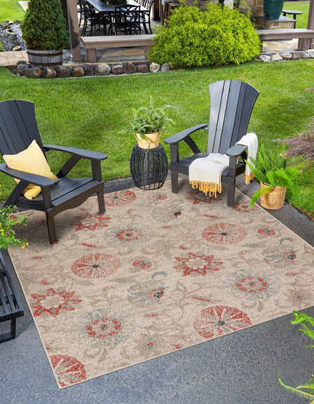 Seaside Blooms Collection Area Rug - Seychelles