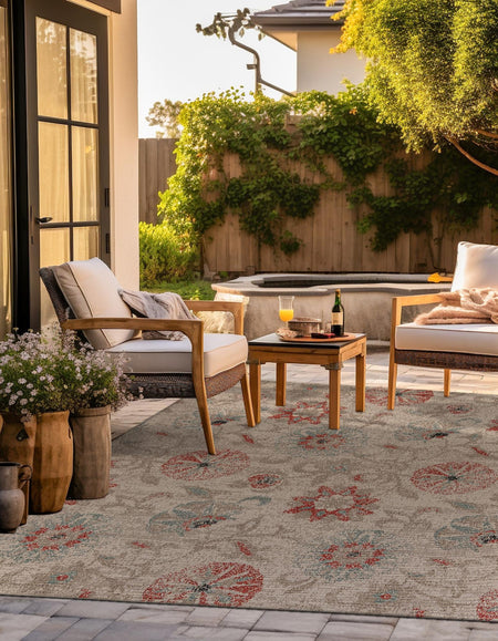 Seaside Blooms Collection Area Rug - Seychelles