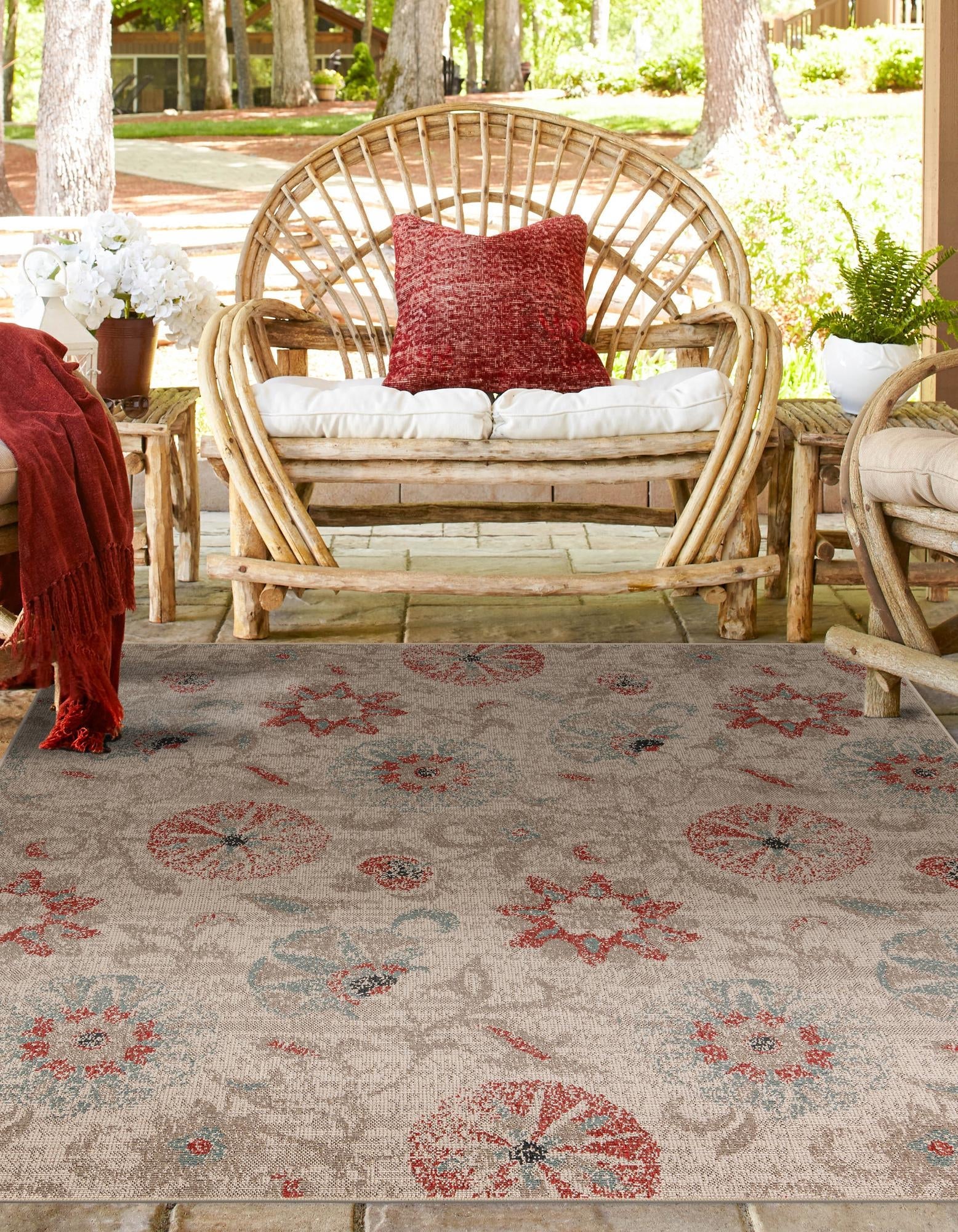 Seaside Blooms Collection Area Rug - Seychelles