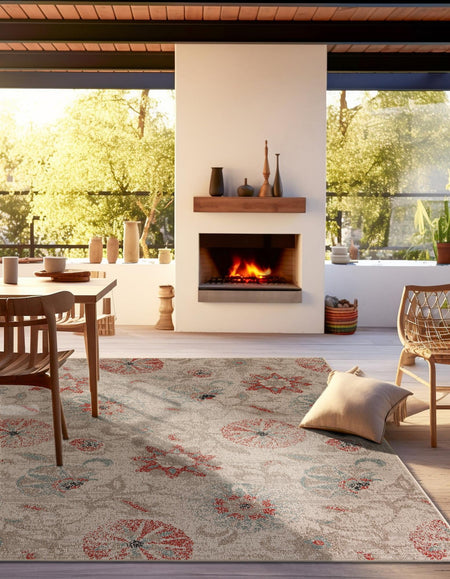 Seaside Blooms Collection Area Rug - Seychelles