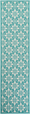 Seaside Lattice Collection Area Rug -  Whitby Runner Teal  lifestyle 51