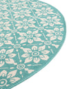 Seaside Lattice Collection Area Rug -  Whitby Round Teal  lifestyle 213