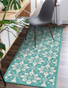 Seaside Lattice Collection Area Rug -  Whitby Runner Teal  lifestyle 67