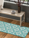 Seaside Lattice Collection Area Rug -  Whitby Runner Teal  lifestyle 127