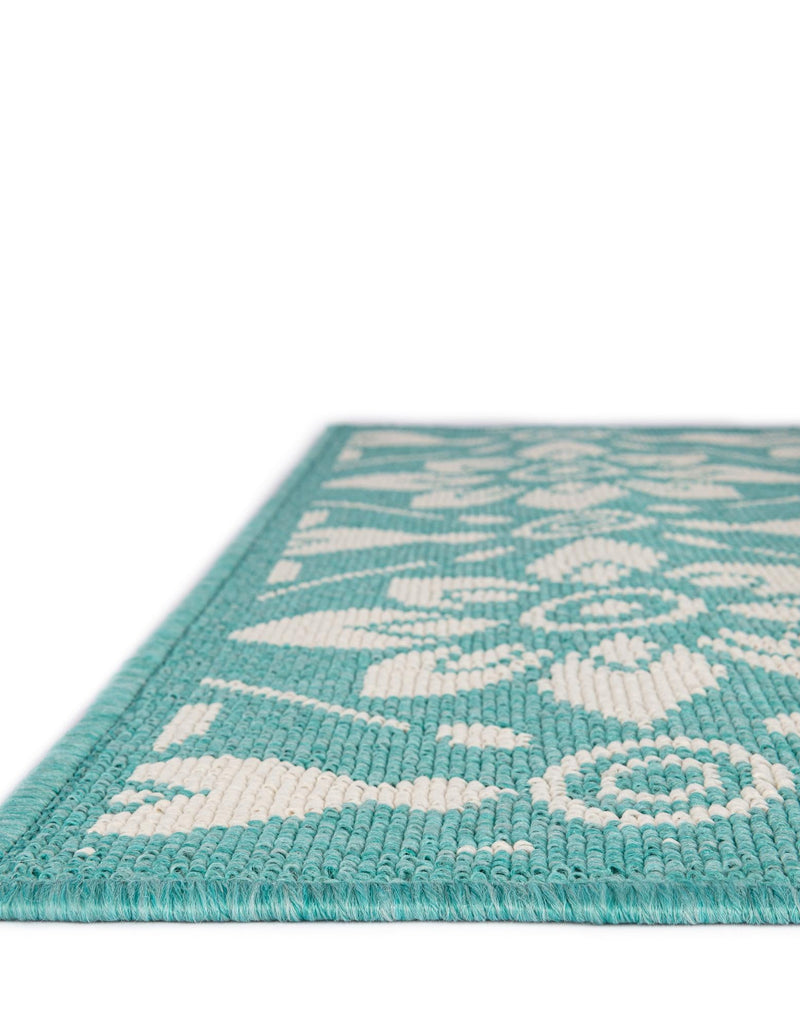 Seaside Lattice Collection Area Rug -  Whitby Runner Teal  lifestyle 212