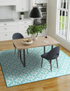 Seaside Lattice Collection Area Rug -  Whitby Square Teal  lifestyle 159