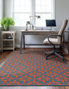 Seaside Lattice Collection Area Rug -  Whitby Rectangle Blue and Red  lifestyle 17