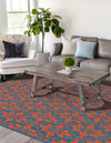 Seaside Lattice Collection Area Rug -  Whitby Rectangle Blue and Red  lifestyle 37