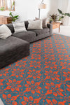 Seaside Lattice Collection Area Rug -  Whitby Rectangle Blue and Red  lifestyle 47