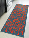 Seaside Lattice Collection Area Rug -  Whitby Runner Blue and Red  lifestyle 70