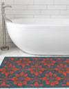 Seaside Lattice Collection Area Rug -  Whitby Runner Blue and Red  lifestyle 130