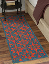 Seaside Lattice Collection Area Rug -  Whitby Runner Blue and Red  lifestyle 190