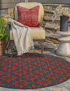 Seaside Lattice Collection Area Rug -  Whitby Round Blue and Red  lifestyle 146