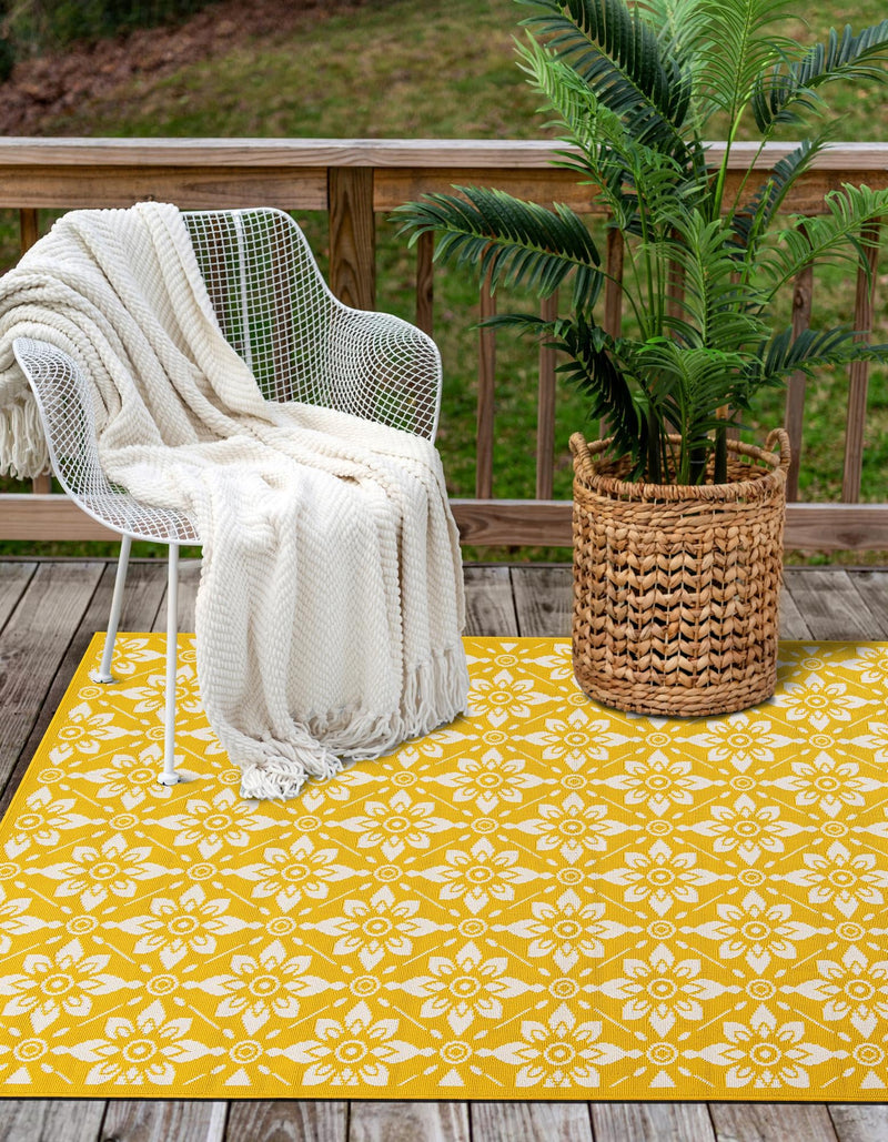 Seaside Lattice Collection Area Rug -  Whitby Rectangle Yellow  lifestyle 23