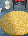 Seaside Lattice Collection Area Rug -  Whitby Round Yellow  lifestyle 134