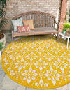 Seaside Lattice Collection Area Rug -  Whitby Round Yellow  lifestyle 164