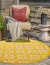 Seaside Lattice Collection Area Rug -  Whitby Round Yellow  lifestyle 179