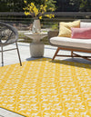 Seaside Lattice Collection Area Rug -  Whitby Square Yellow  lifestyle 105