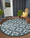 Seaside Lattice Collection Area Rug -  Whitby Round Navy Blue  lifestyle 77