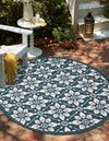 Seaside Lattice Collection Area Rug -  Whitby Round Navy Blue  lifestyle 182