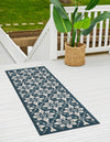 Seaside Lattice Collection Area Rug -  Whitby Runner Navy Blue  lifestyle 121