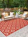 Seaside Lattice Collection Area Rug -  Whitby Rectangle Rust Red  lifestyle 25