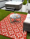 Seaside Lattice Collection Area Rug -  Whitby Rectangle Rust Red  lifestyle 45