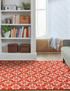 Seaside Lattice Collection Area Rug -  Whitby Rectangle Rust Red  lifestyle 50