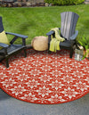 Seaside Lattice Collection Area Rug -  Whitby Round Rust Red  lifestyle 65