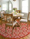 Seaside Lattice Collection Area Rug -  Whitby Round Rust Red  lifestyle 80