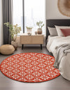 Seaside Lattice Collection Area Rug -  Whitby Round Rust Red  lifestyle 200