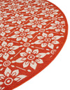 Seaside Lattice Collection Area Rug -  Whitby Round Rust Red  lifestyle 221