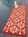 Seaside Lattice Collection Area Rug -  Whitby Runner Rust Red  lifestyle 94