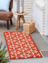 Seaside Lattice Collection Area Rug -  Whitby Runner Rust Red  lifestyle 124