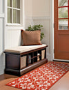 Seaside Lattice Collection Area Rug -  Whitby Runner Rust Red  lifestyle 169