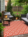 Seaside Lattice Collection Area Rug -  Whitby Square Rust Red  lifestyle 66