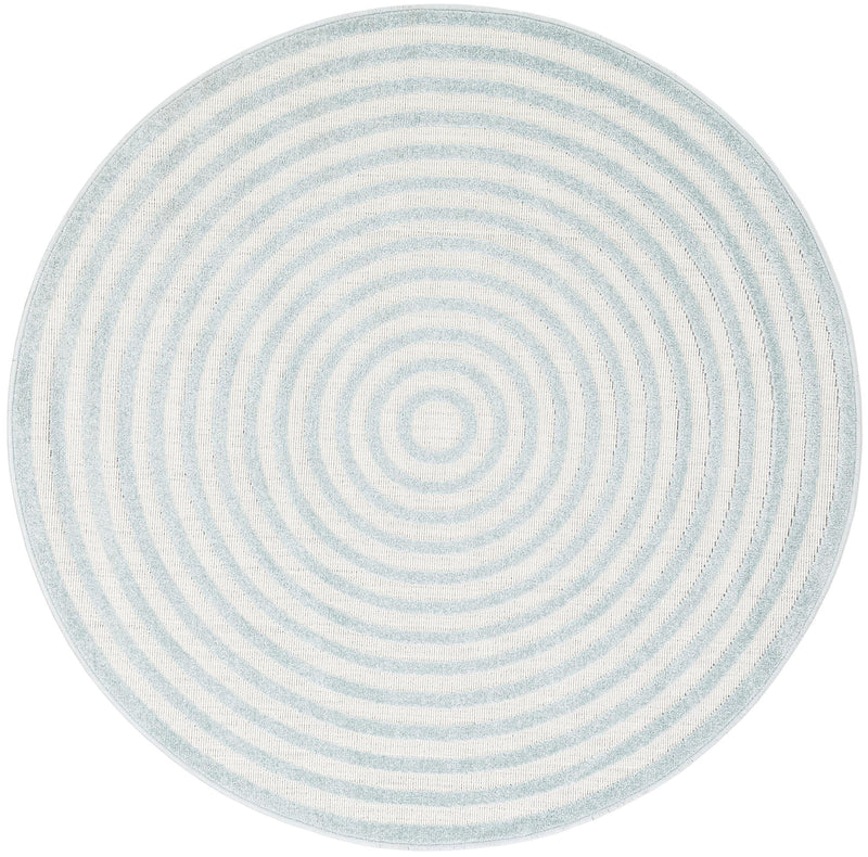 Catalina Cove Outdoor Collection Area Rug - Avalon Round Light Blue  lifestyle 48