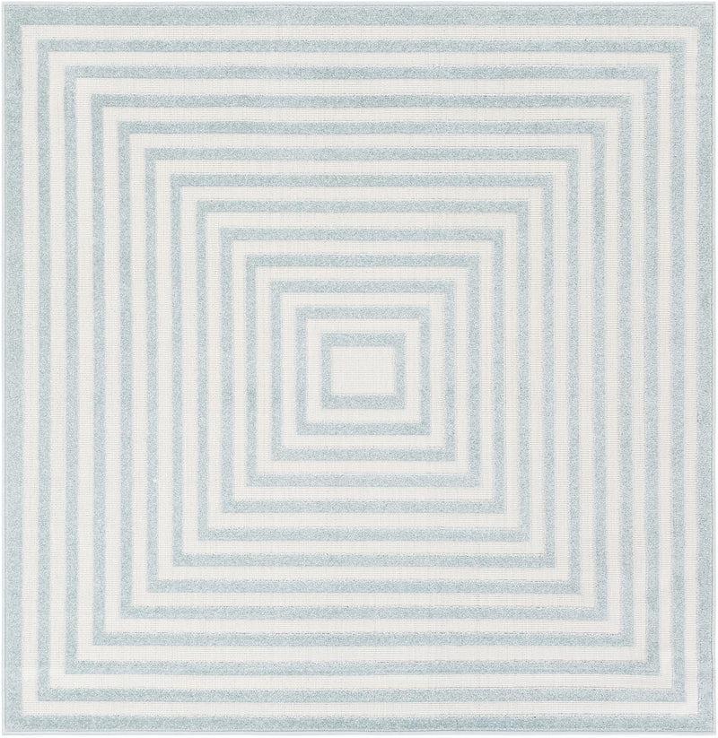 Catalina Cove Outdoor Collection Area Rug - Avalon Square Light Blue  lifestyle 49