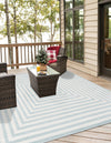 Catalina Cove Outdoor Collection Area Rug - Avalon Square Light Blue  lifestyle 120