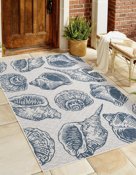 Seaside Haven Rugs Collection Area Rug -  Lighthouse (Ivory and Navy Blue)