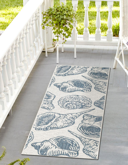 Seaside Haven Rugs Collection Area Rug -  Lighthouse (Ivory and Navy Blue)