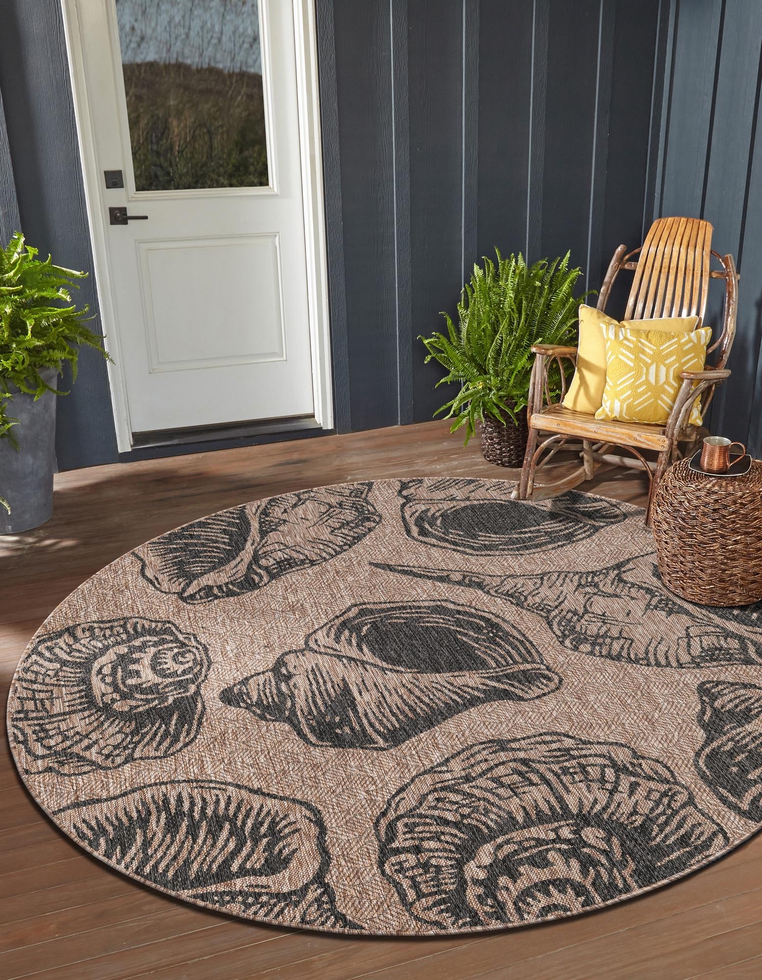 Seaside Haven Rugs Collection Area Rug -  Lighthouse (Brown and Black)