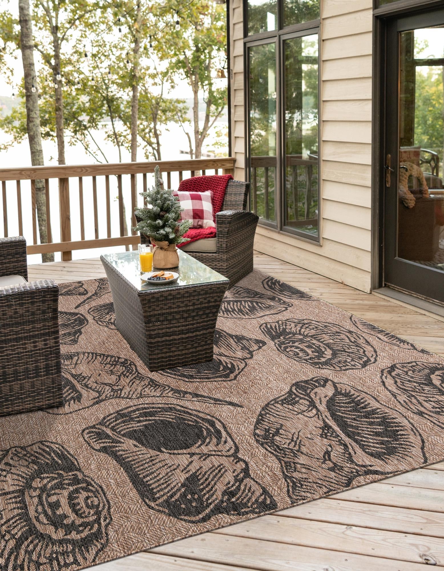 Seaside Haven Rugs Collection Area Rug -  Lighthouse (Brown and Black)