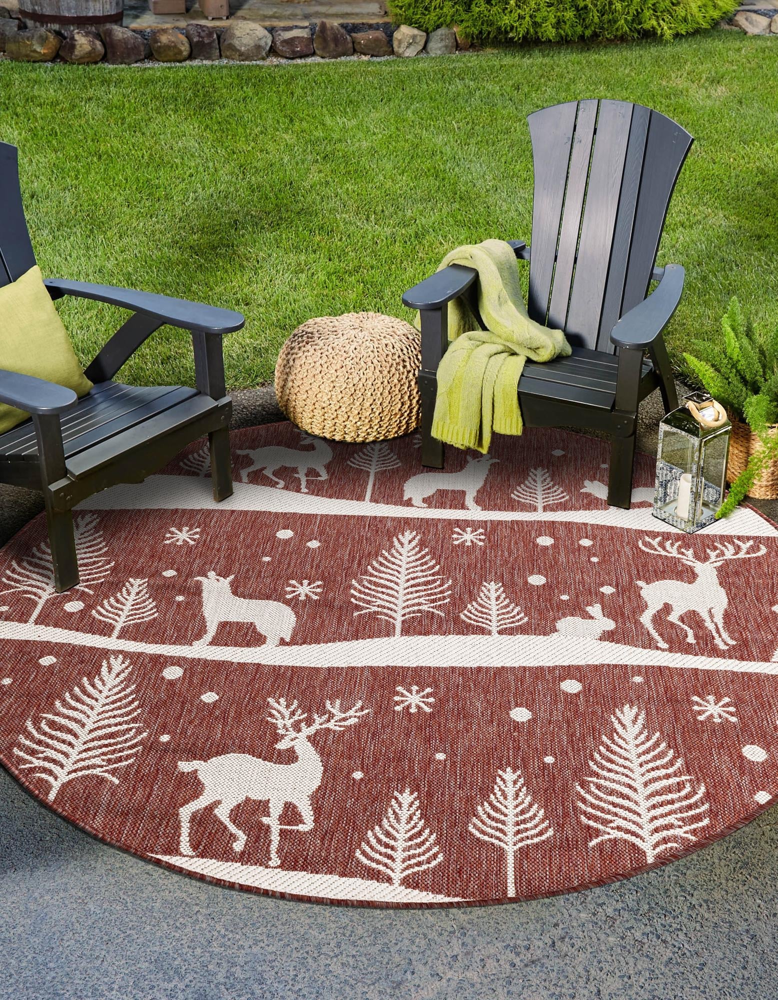 Garden Festivity Collection Area Rug - Evergreen