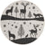 Garden Festivity Collection Area Rug - Evergreen Round Black and White Main