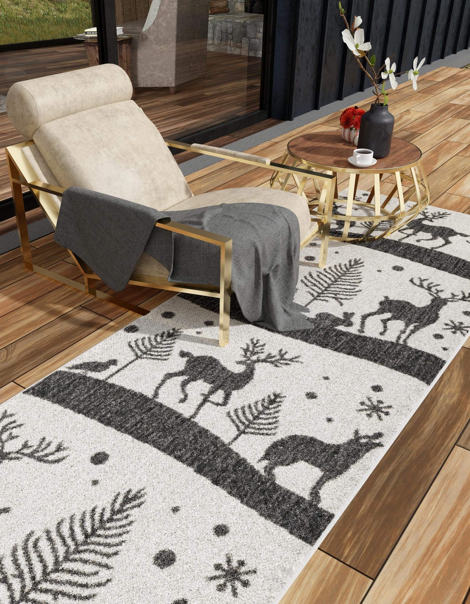 Garden Festivity Collection Area Rug - Evergreen