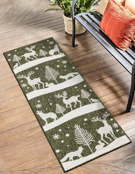 Garden Festivity Collection Area Rug - Evergreen