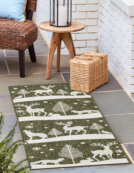 Garden Festivity Collection Area Rug - Evergreen