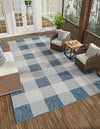 Patio Plaid Collection Area Rug - Veranda Rectangle Blue  lifestyle 0